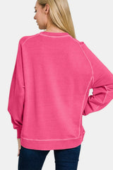 Trendsi Zenana Full Size Pigment Dyed French Terry Sweatshirt -