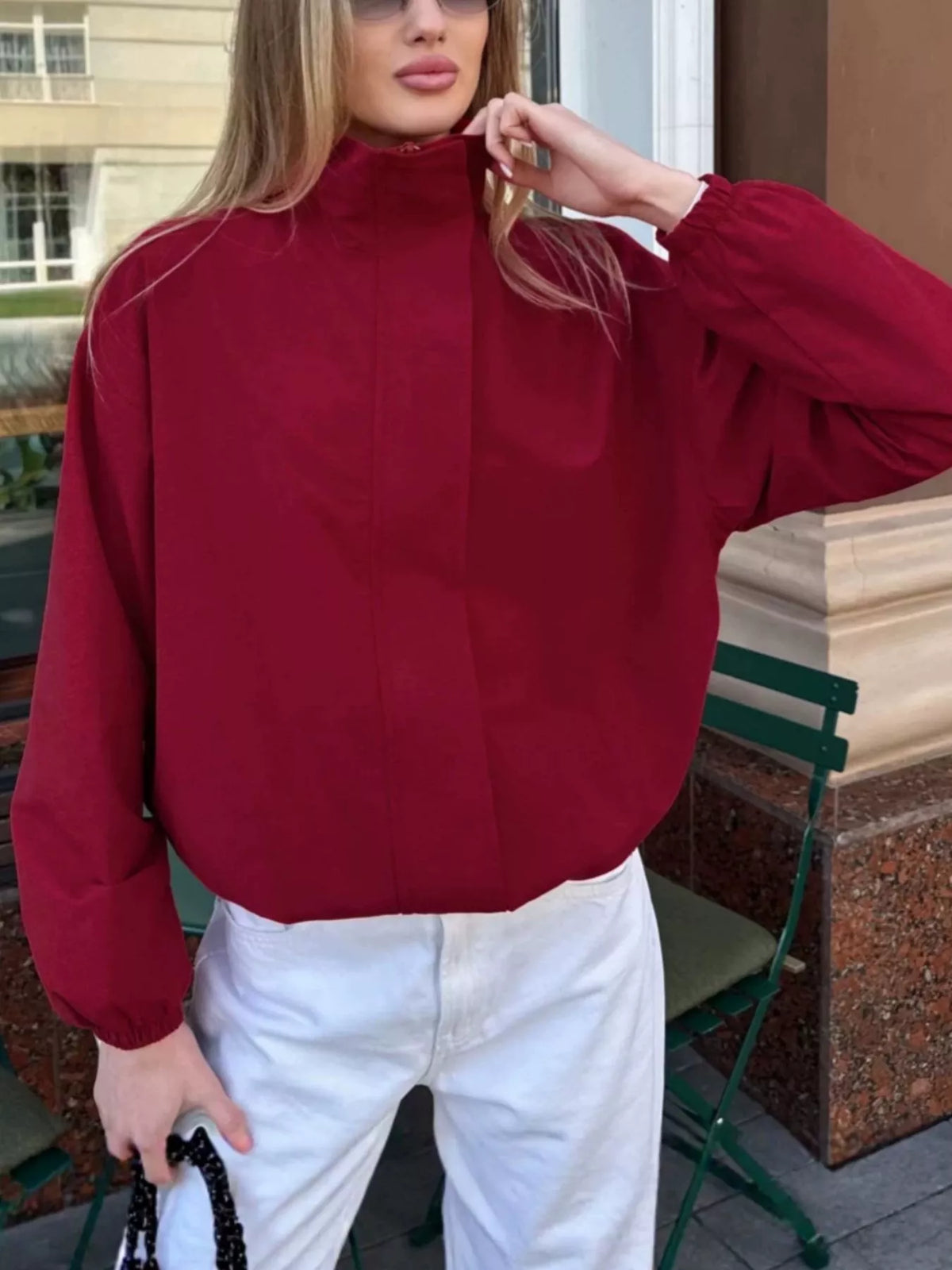 Trendsi Zip Up Dropped Shoulder Jacket -