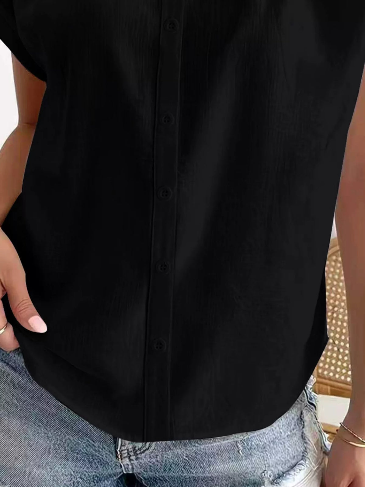 Trendsi Button-Down Short Sleeve Shirt -