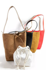 Trendsi Fame Bucket Pouch Faux Suede Tote Bag -