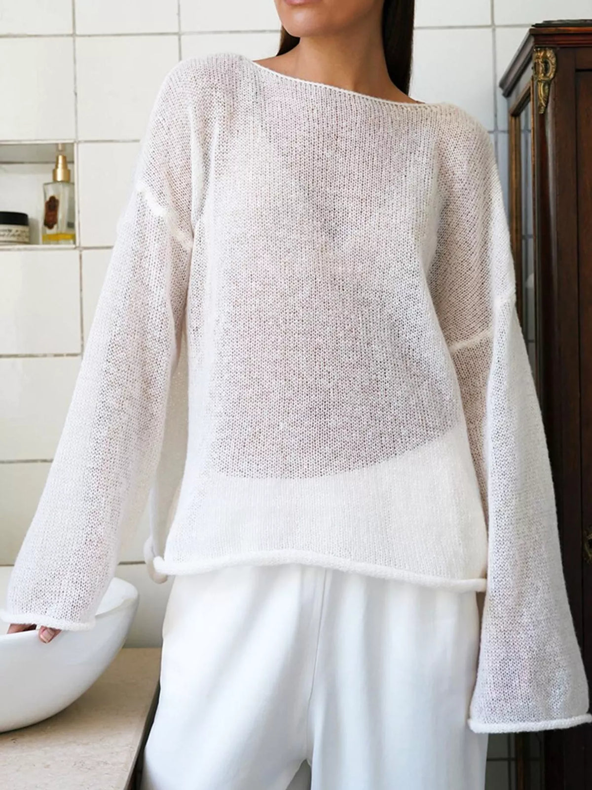 Knit cover-up, white front