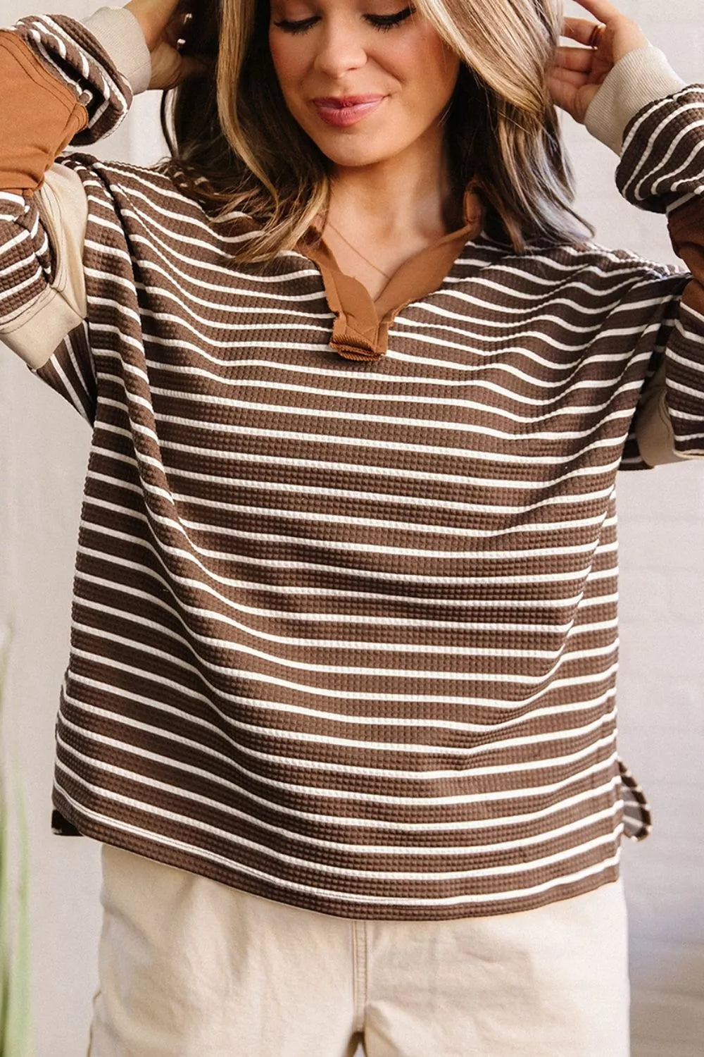 Trendsi Striped Dropped Shoulder Sweatshirt -
