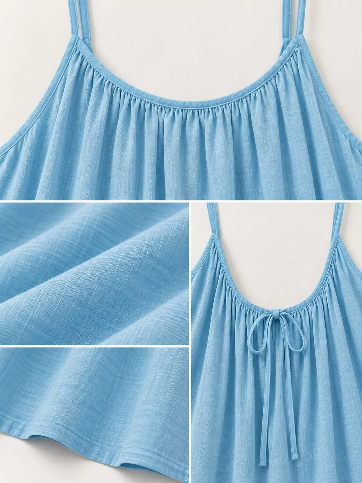 Backless Spaghetti Strap Maxi Dress — garment construction details