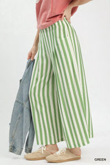 Trendsi Umgee Vertical Stripe Wide Leg Pants -