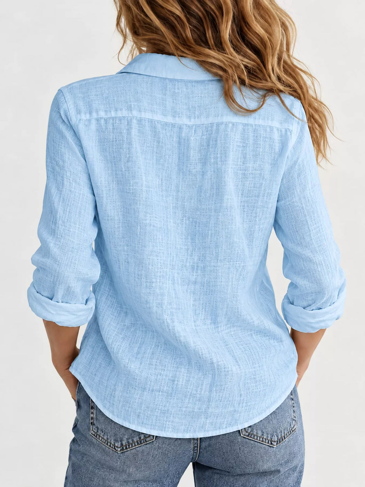 Button-Down Long Sleeve Shirt — back view
