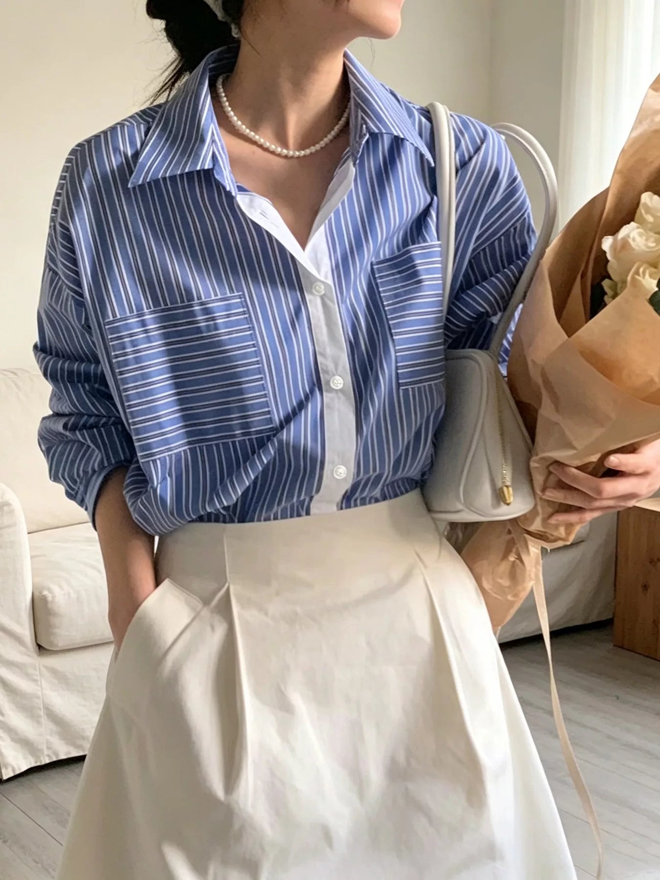 Trendsi Striped Button-Down Shirt -