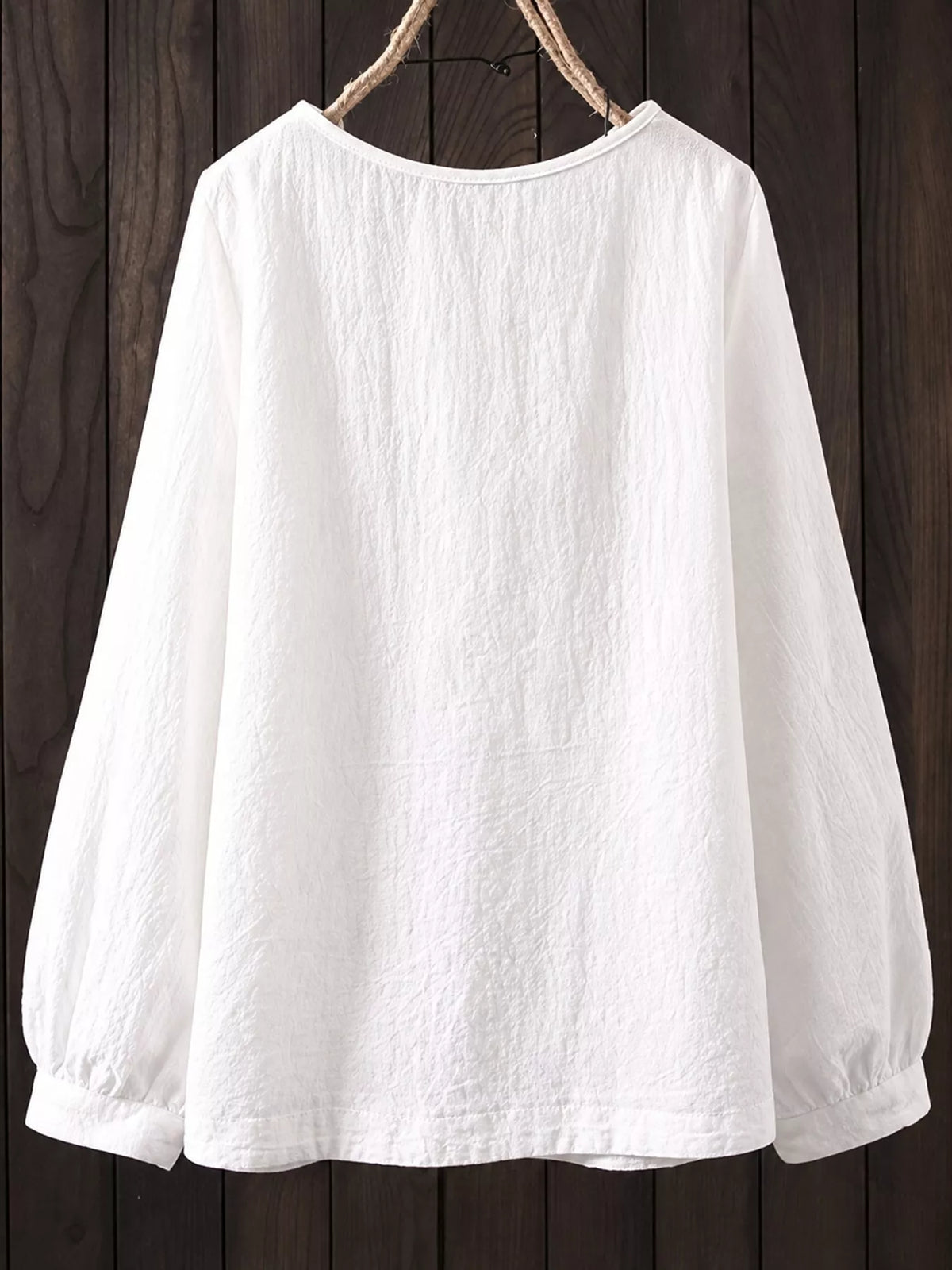 Loose Fit Long Sleeve Blouse — garment back
