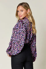 Trendsi Double Take Full Size Printed Balloon Sleeve Shirt -