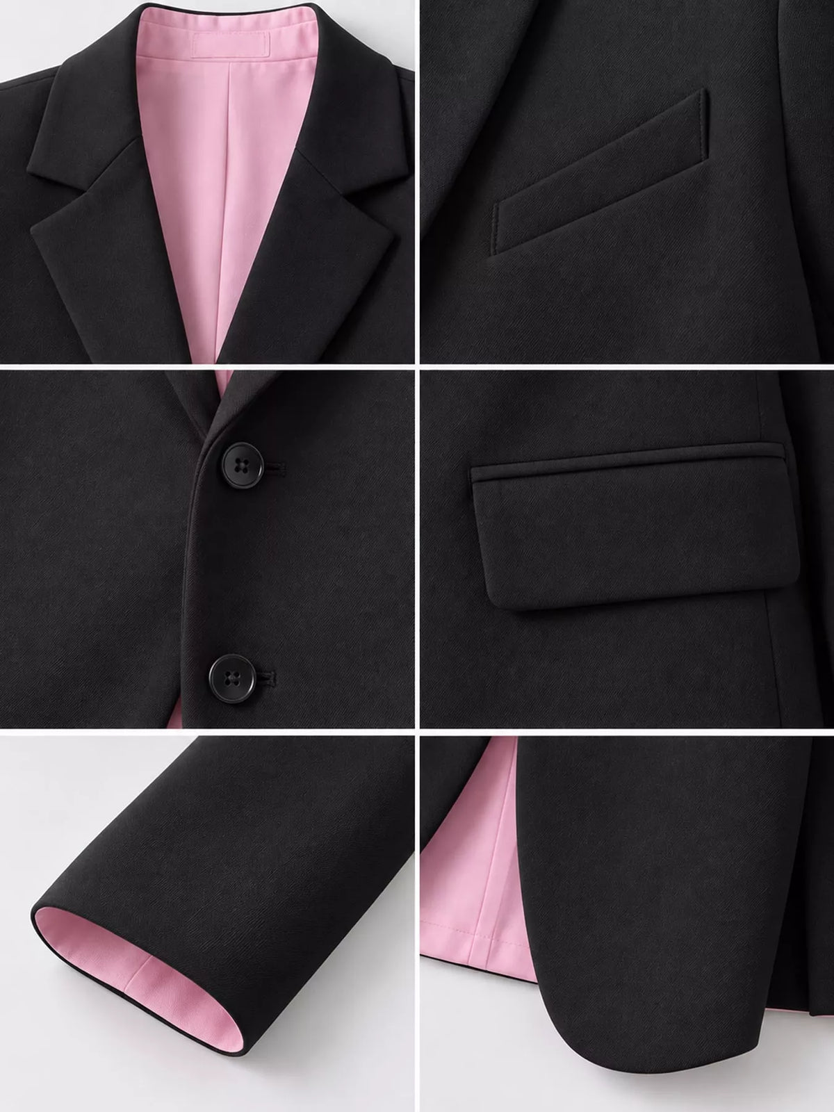 Collared long sleeve blazer, construction and design details