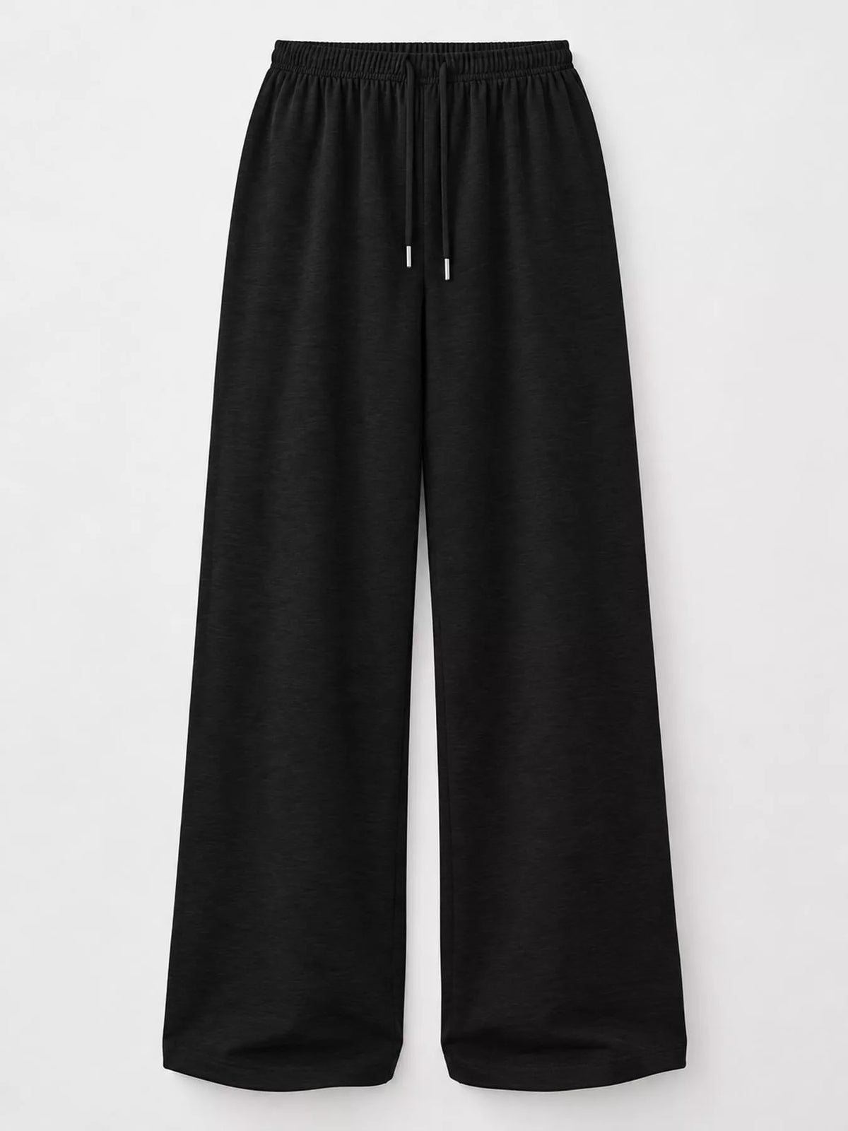 Black wide-leg drawstring pants