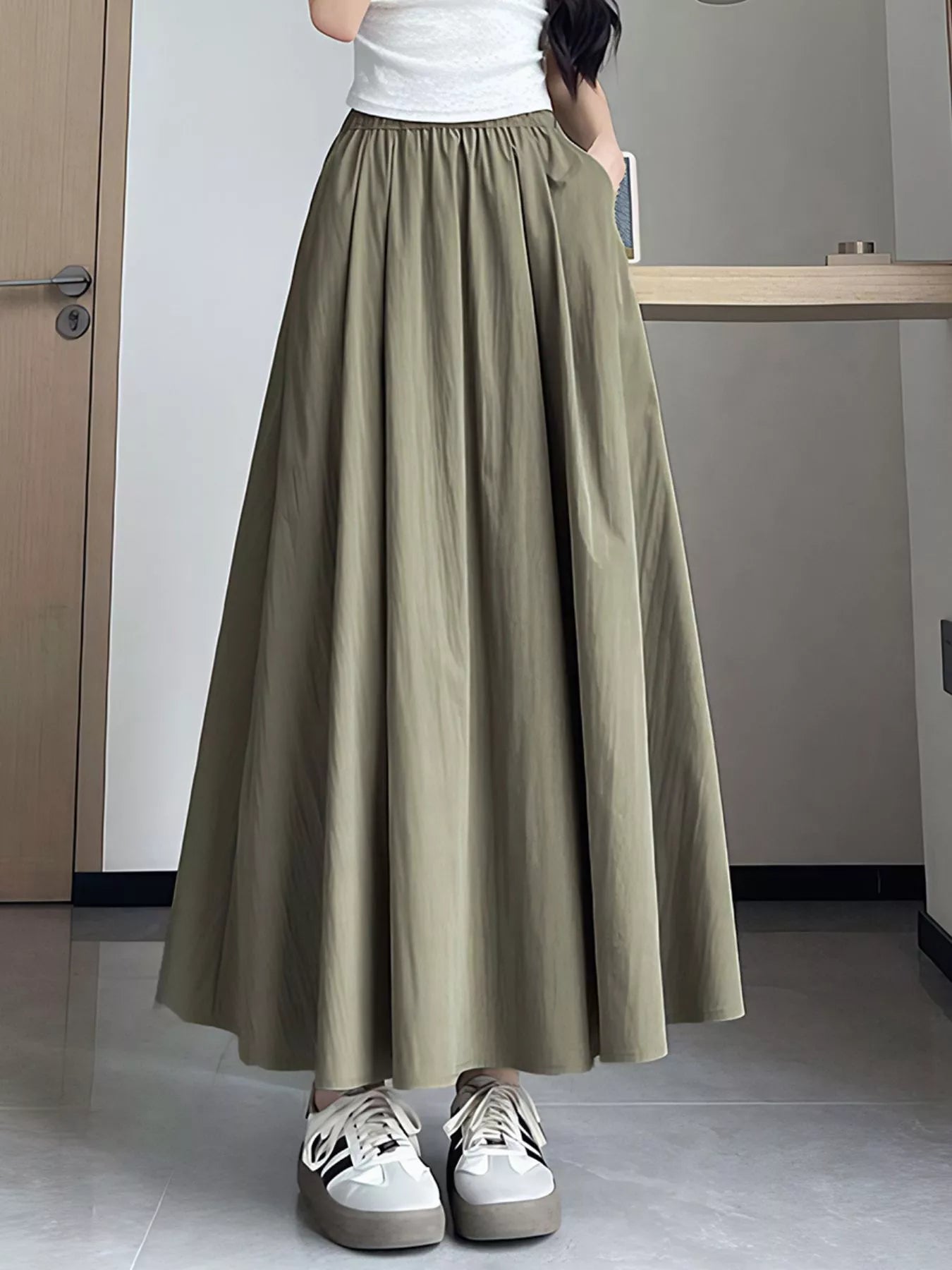 Trendsi Flowy A-Line Maxi Skirt -