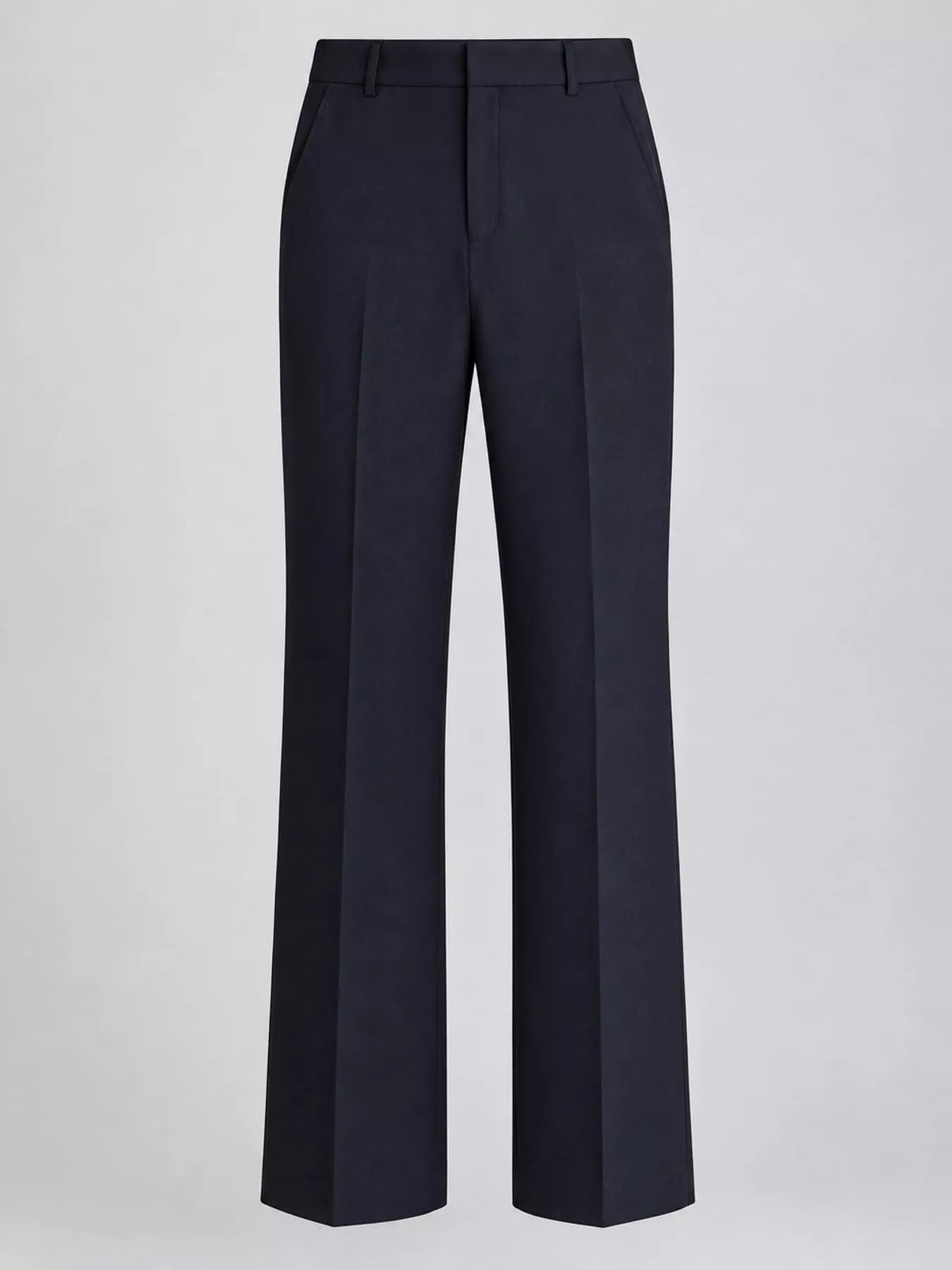 Straight-leg pants, navy flat front