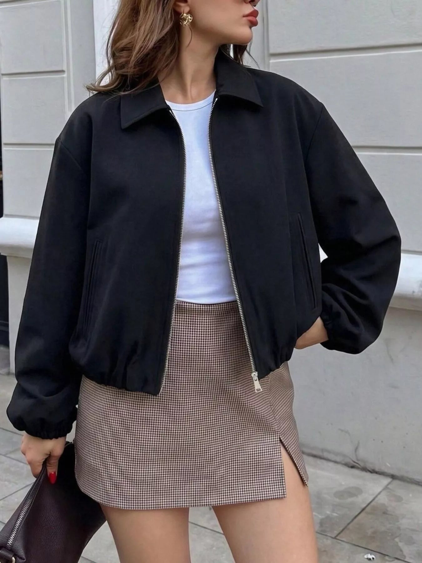 Trendsi Zip Up Cropped Jacket -