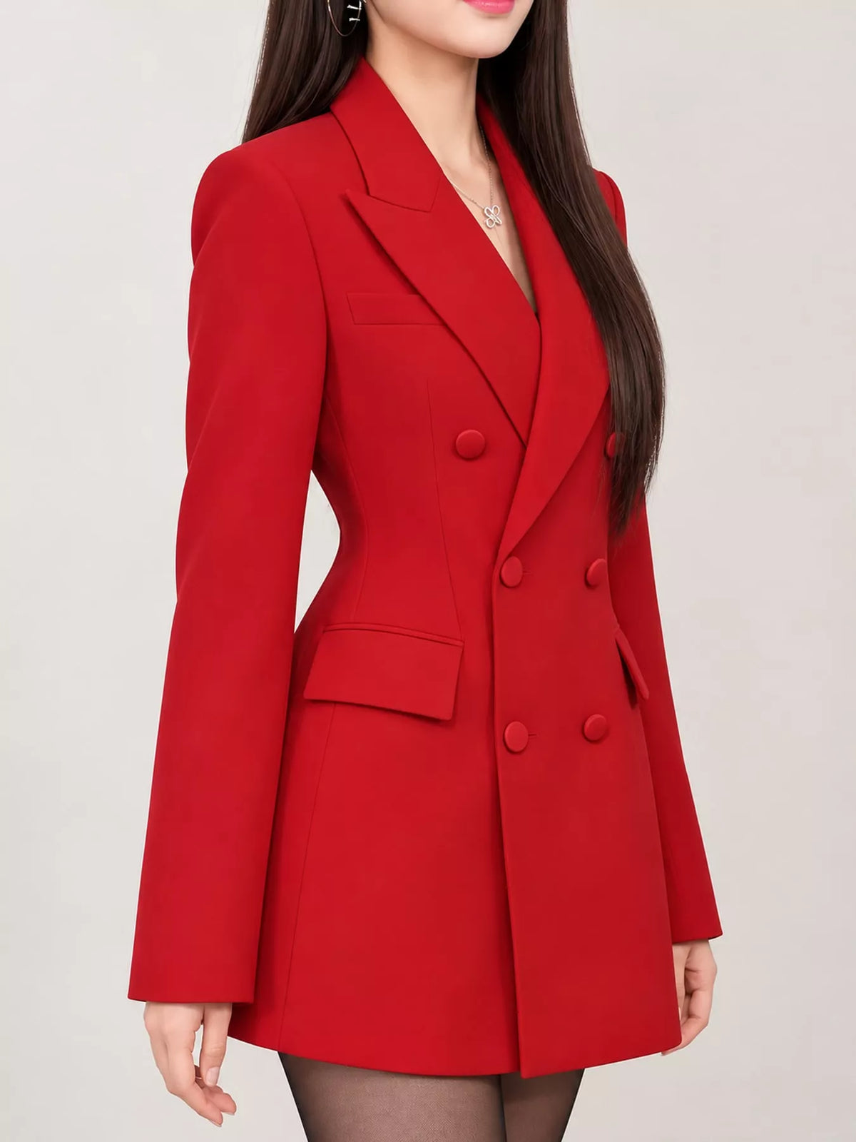 Double-breasted blazer, red side