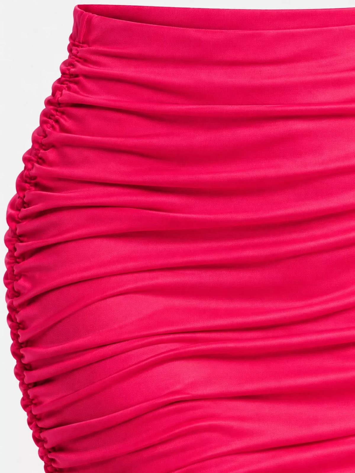 Ruched Bodycon Mini Skirt — garment construction details