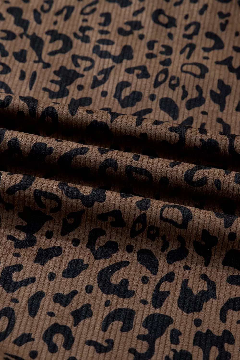 Trendsi Leopard Print Quarter-Zip Sweatshirt -