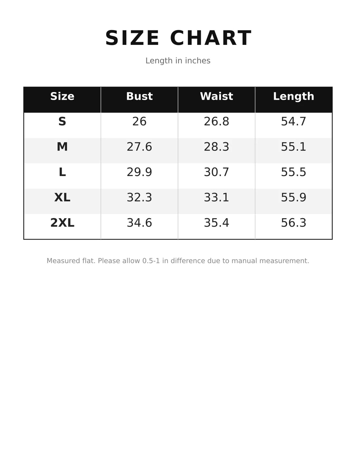 Size chart for satin halter neck high-slit maxi dress