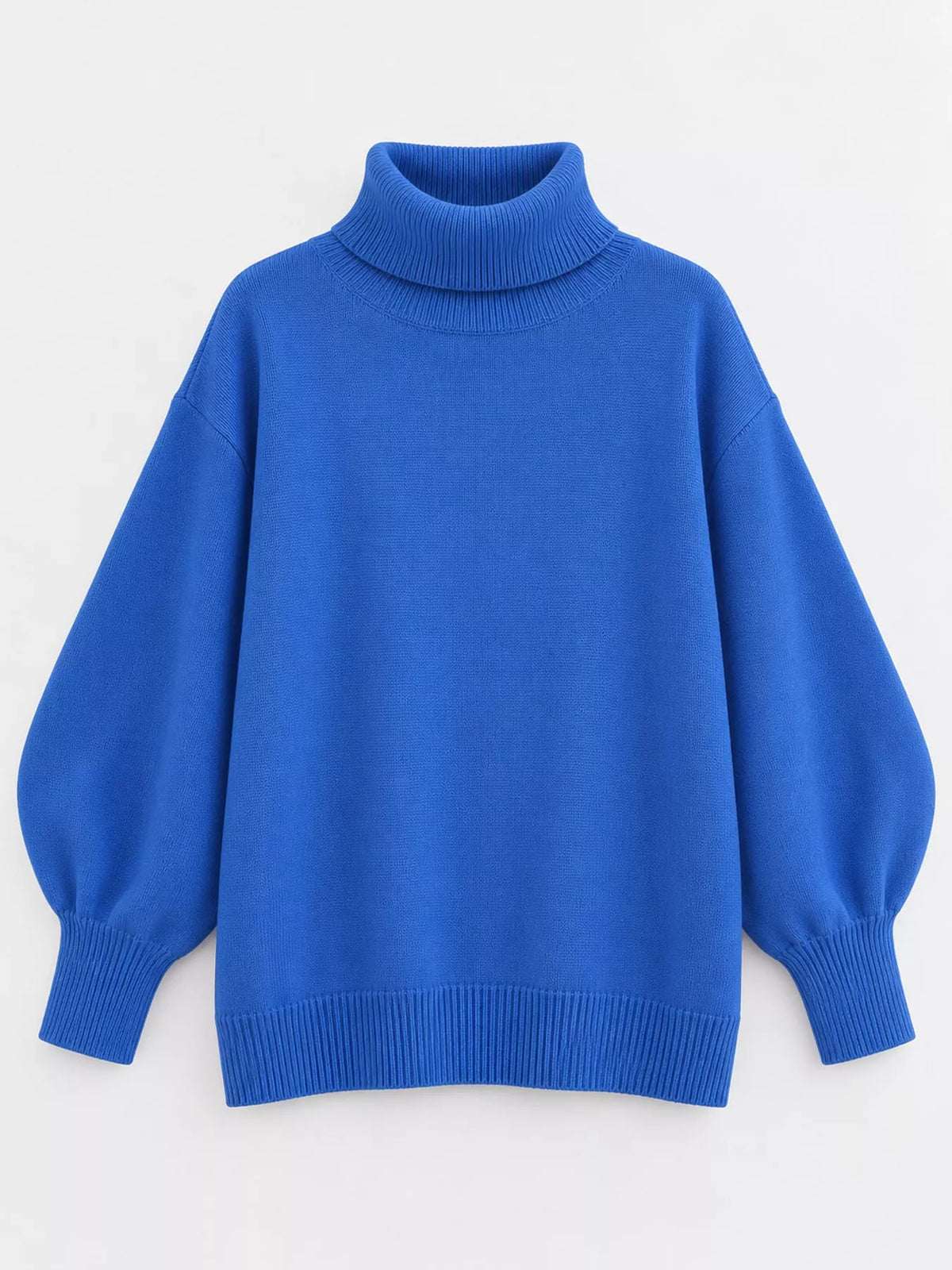 Oversized Turtleneck Drop Shoulder Sweater — garment front