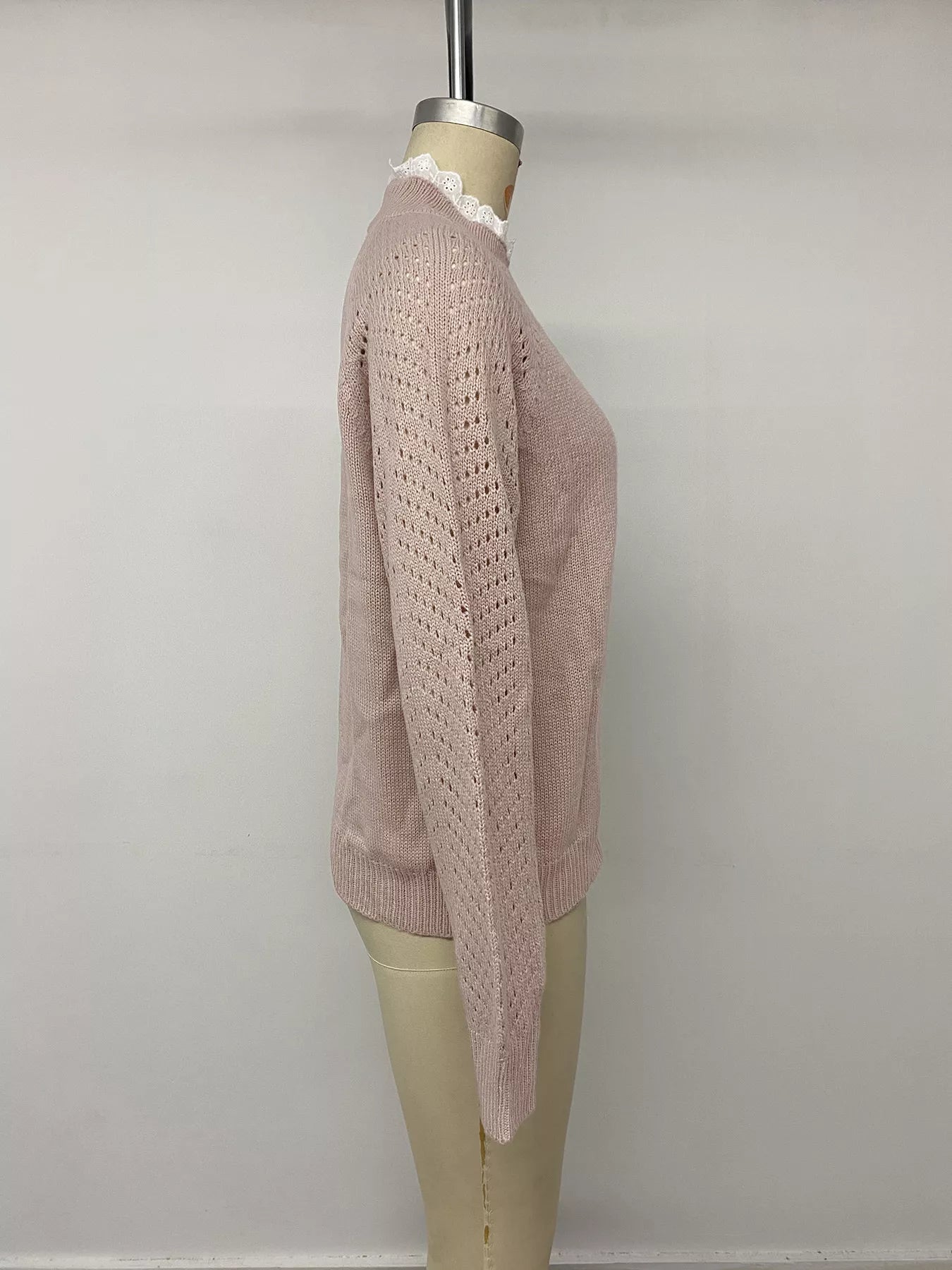 Trendsi Openwork Mock Neck Sweater -