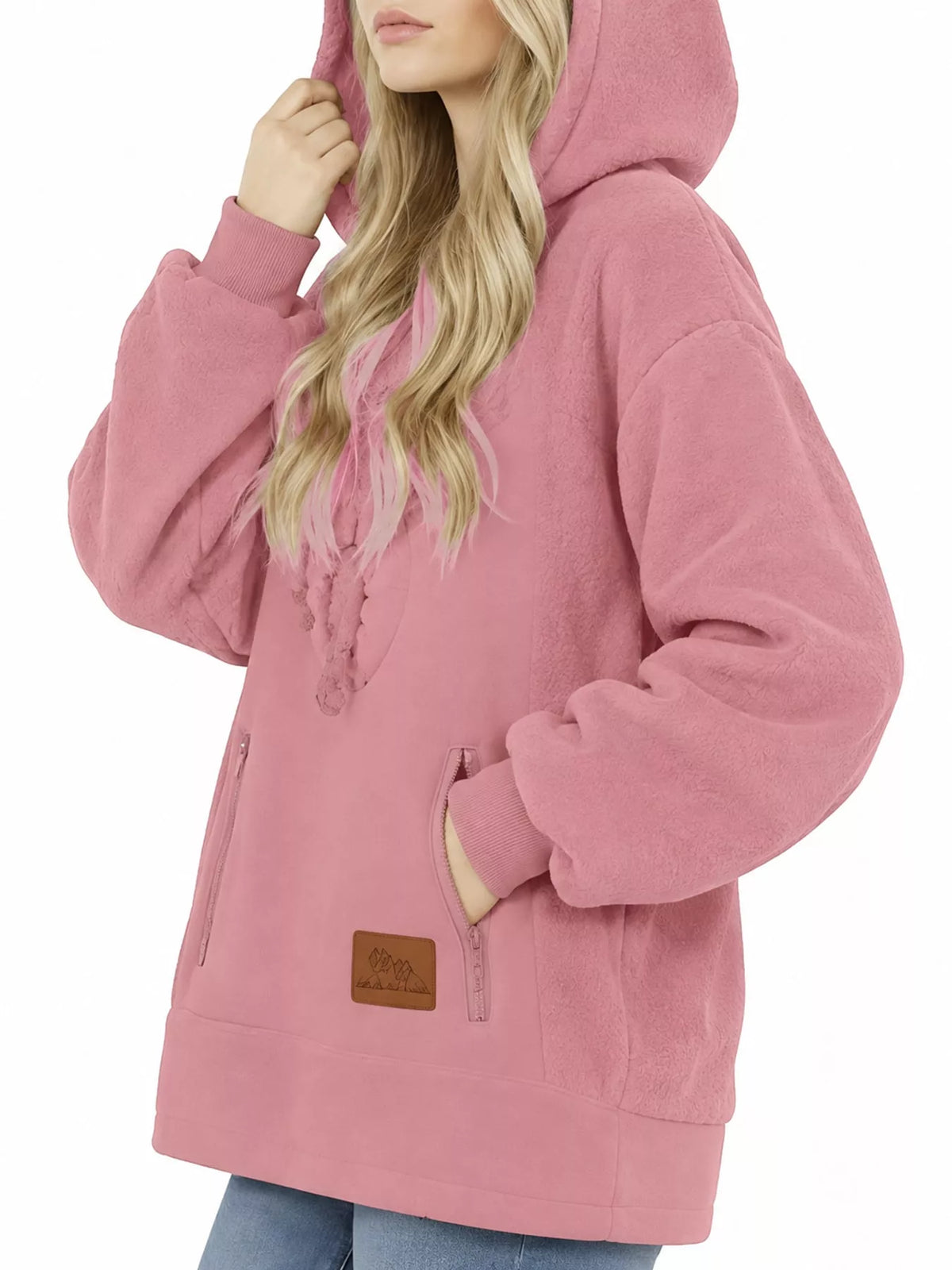 Pet-pouch hoodie, pink side