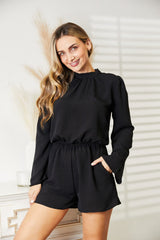 Trendsi Culture Code Full Size Open Back Romper with Pockets -