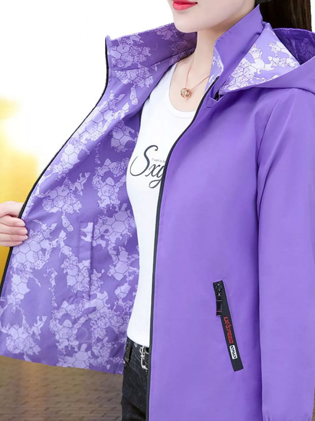 Zip-Up Hooded Jacket — front view