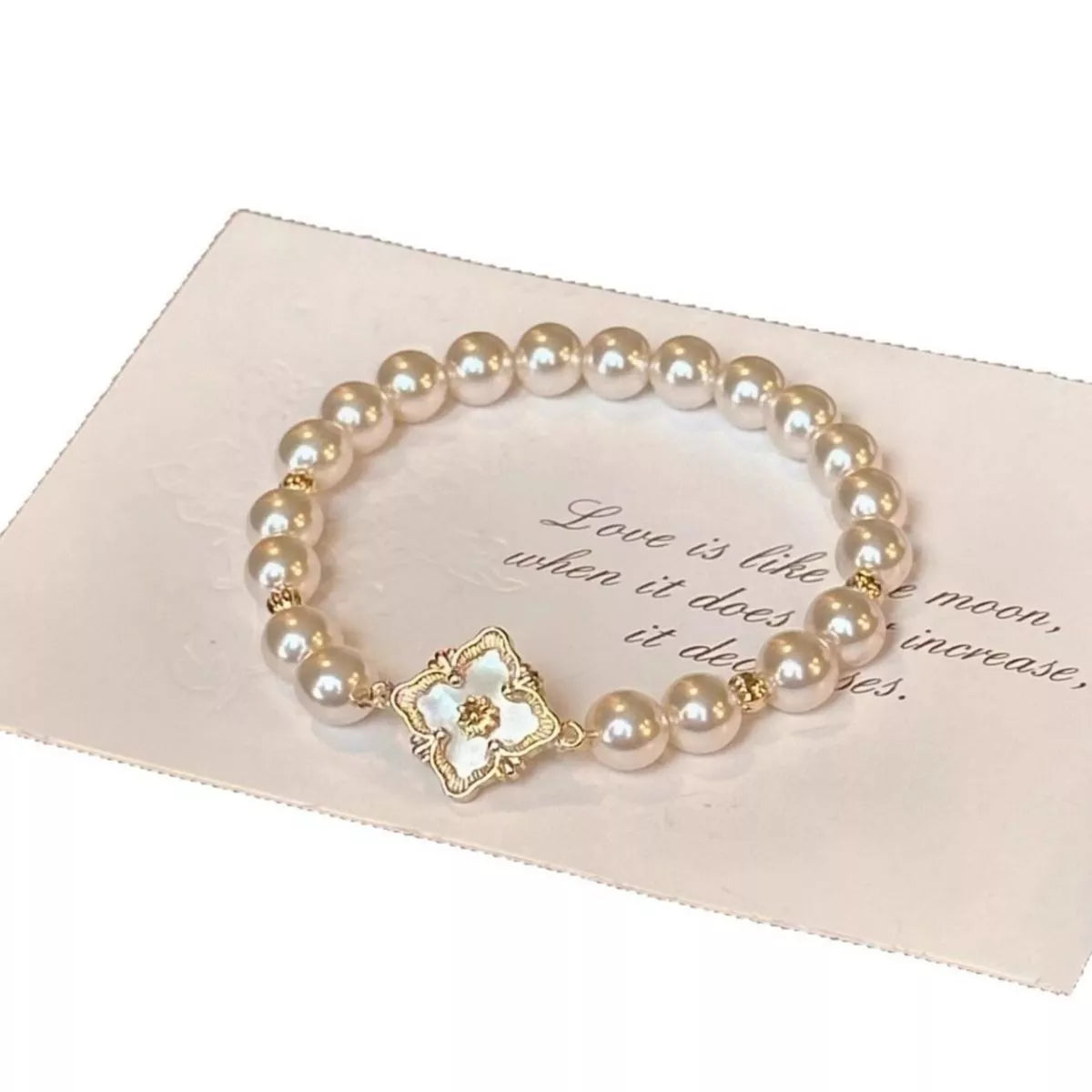 Trendsi 18K Gold-Plated Pearl Bracelet -