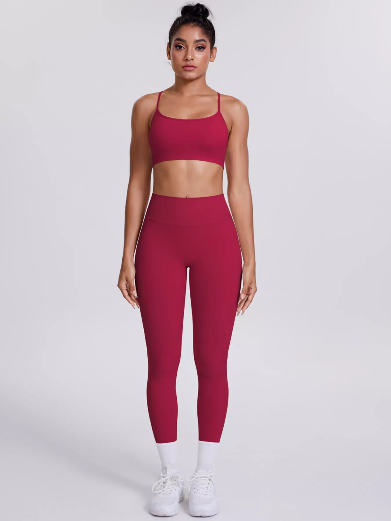 Trendsi Criss-Cross Back Cami and Leggings Active Set -