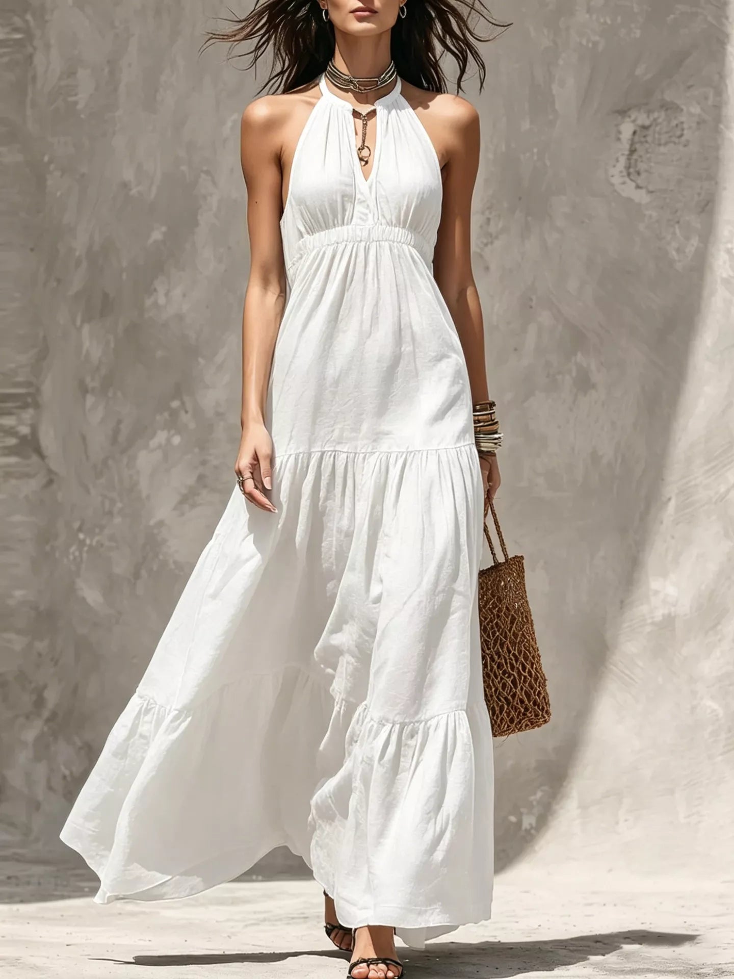 Trendsi Sleeveless Tiered Maxi Dress -