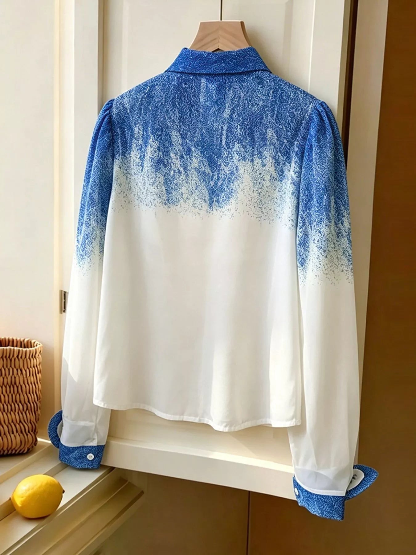 Trendsi Flower Gradient Button Up Shirt -