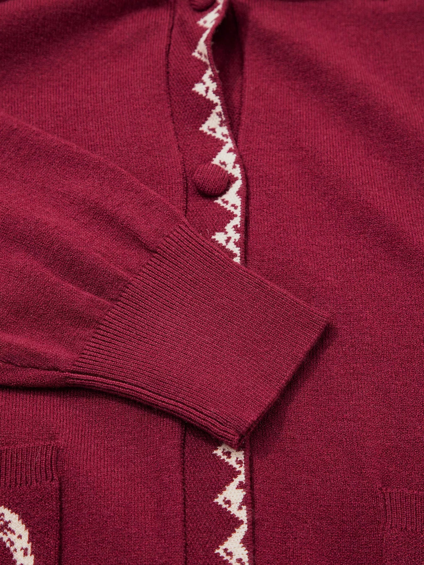Trendsi Bow Pocket Collar Long Sleeve Knit Cardigan -