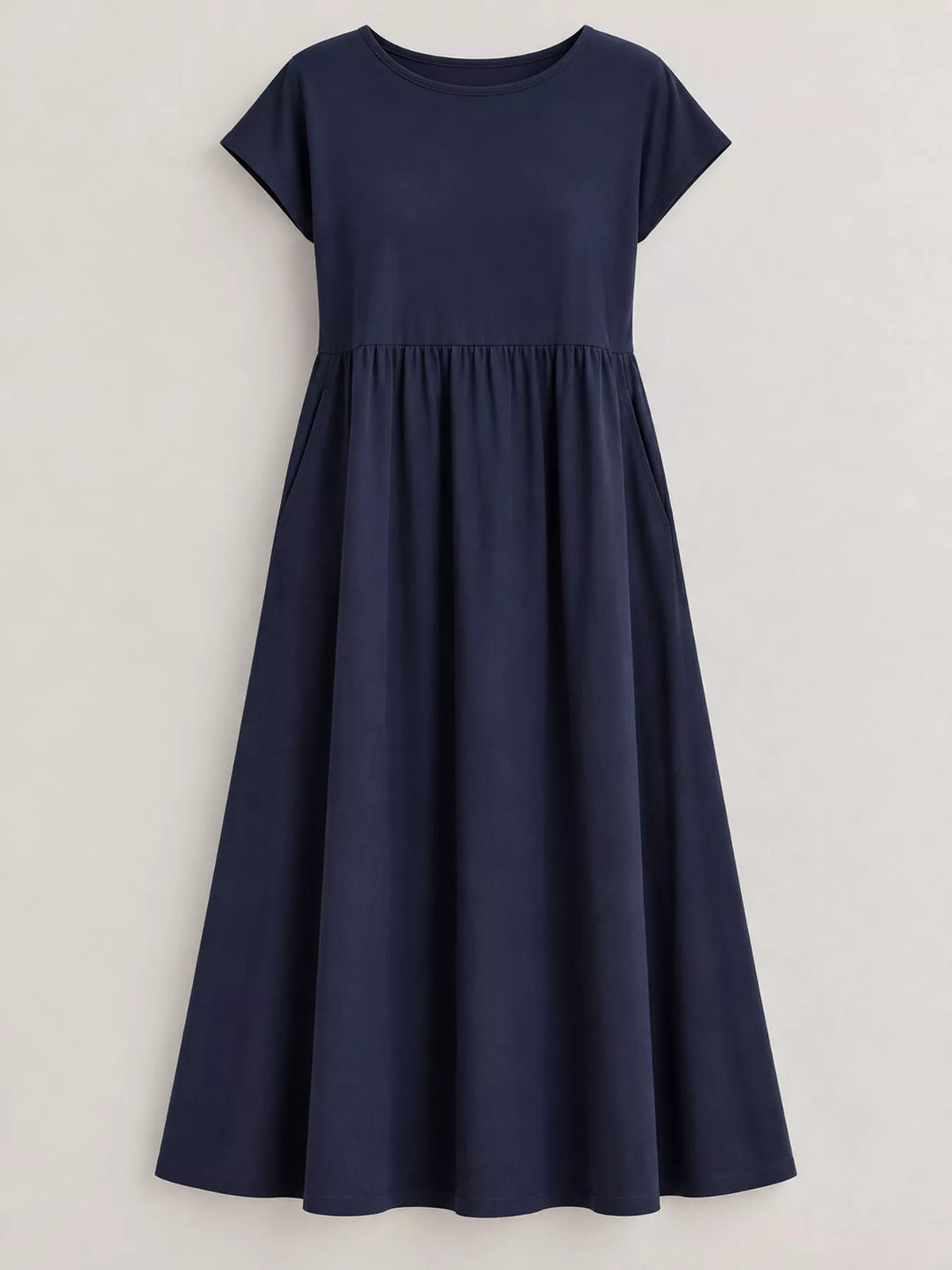 Round neck short sleeve midi dress, product view