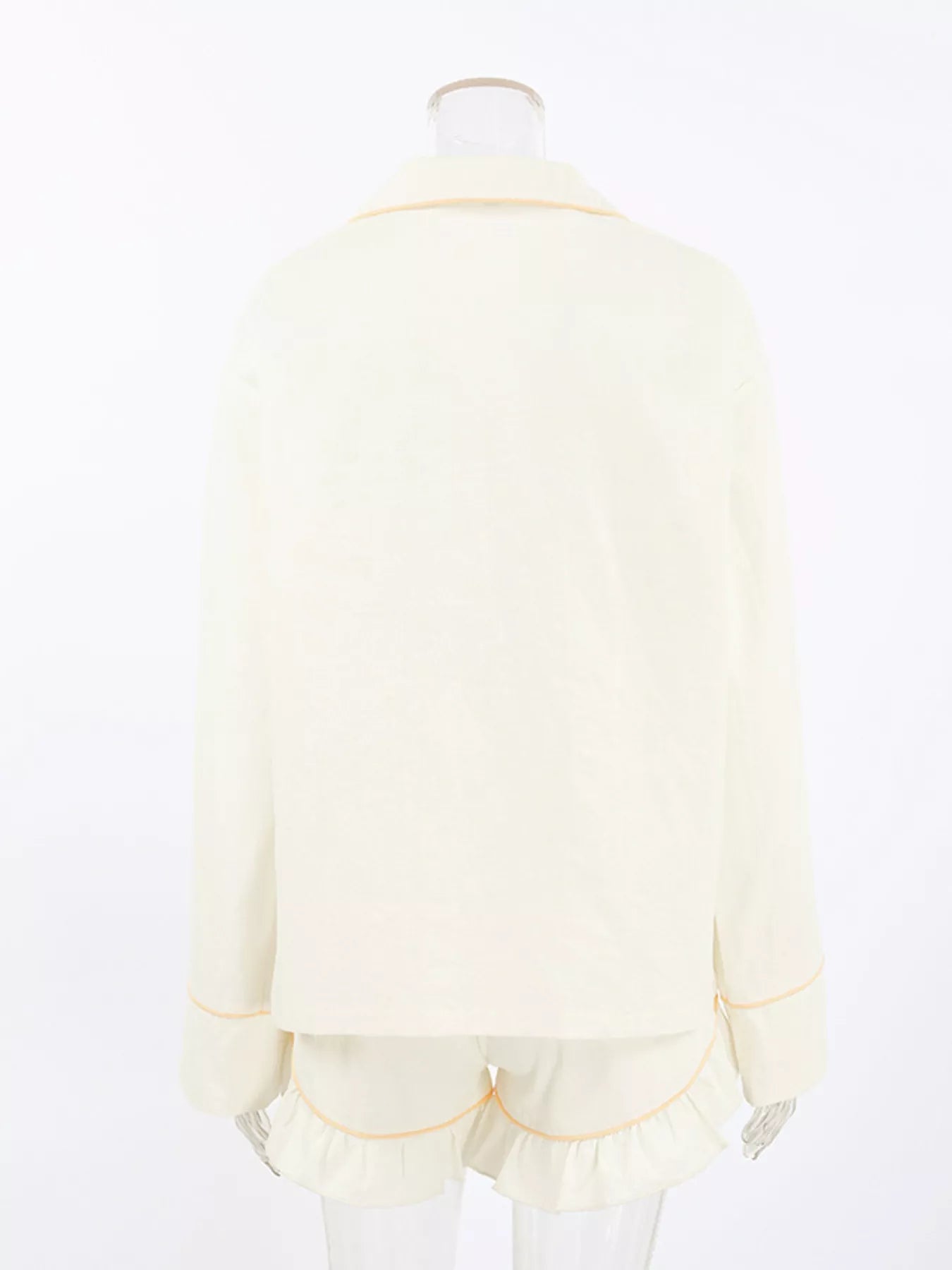 Trendsi Contrast Trim Long Sleeve Top and Shorts Lounge Set -