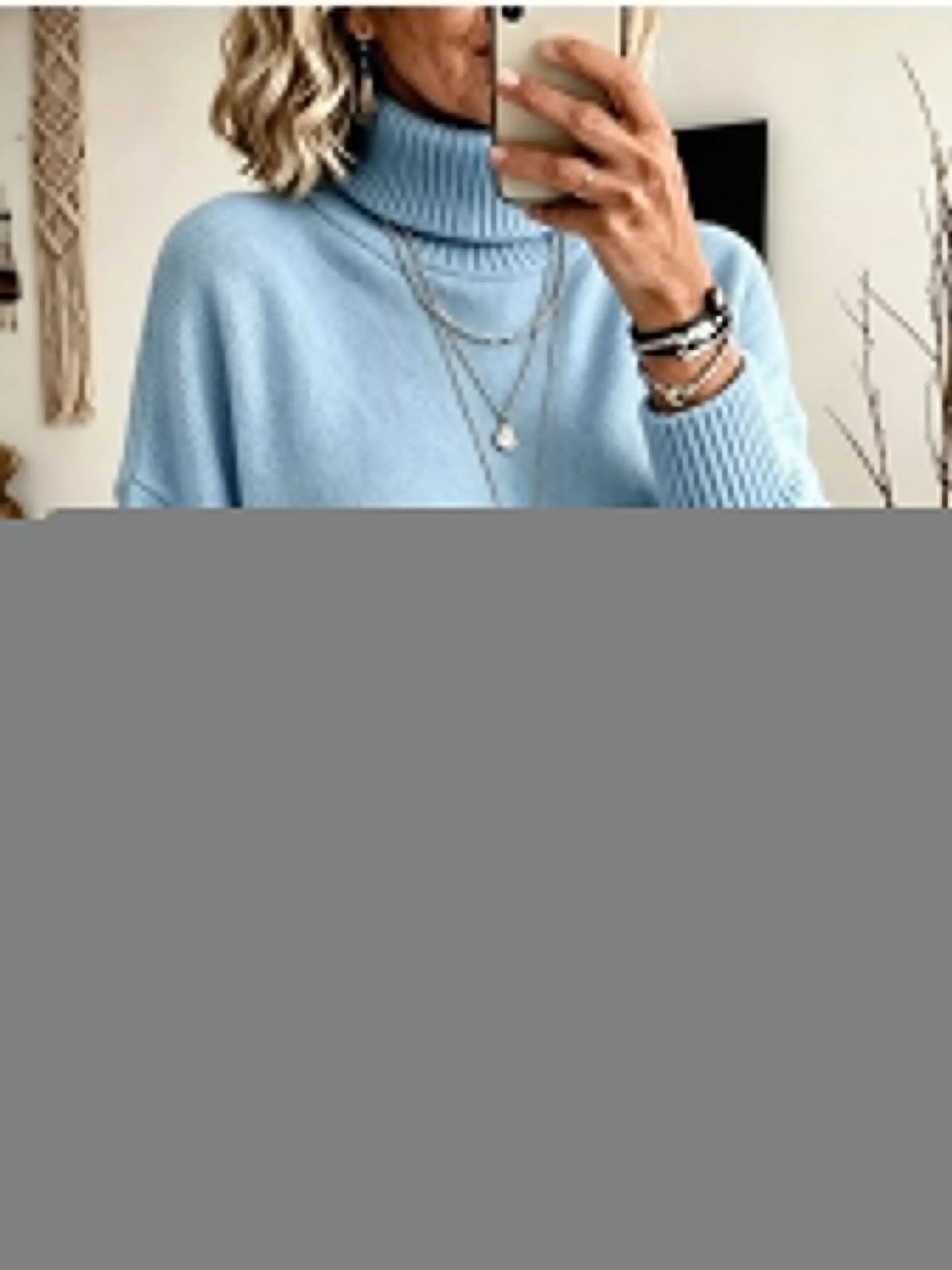 Oversized Turtleneck Pullover Sweater — front view