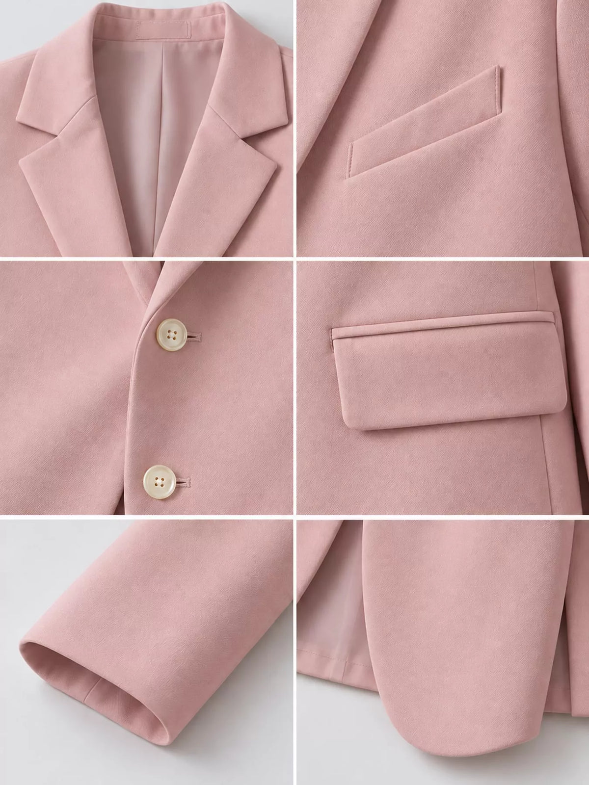 Collared long sleeve blazer, construction and design details