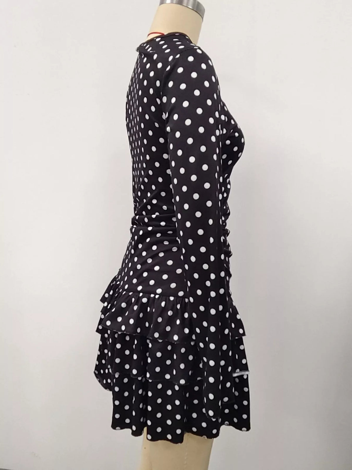 Round neck long sleeve mini dress, product view