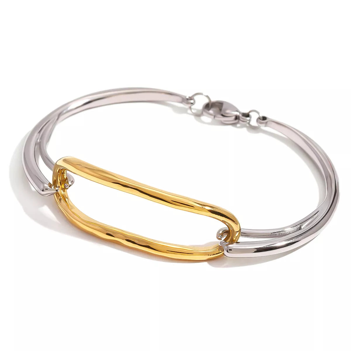 Trendsi Two-Tone Geometric Link Bracelet -