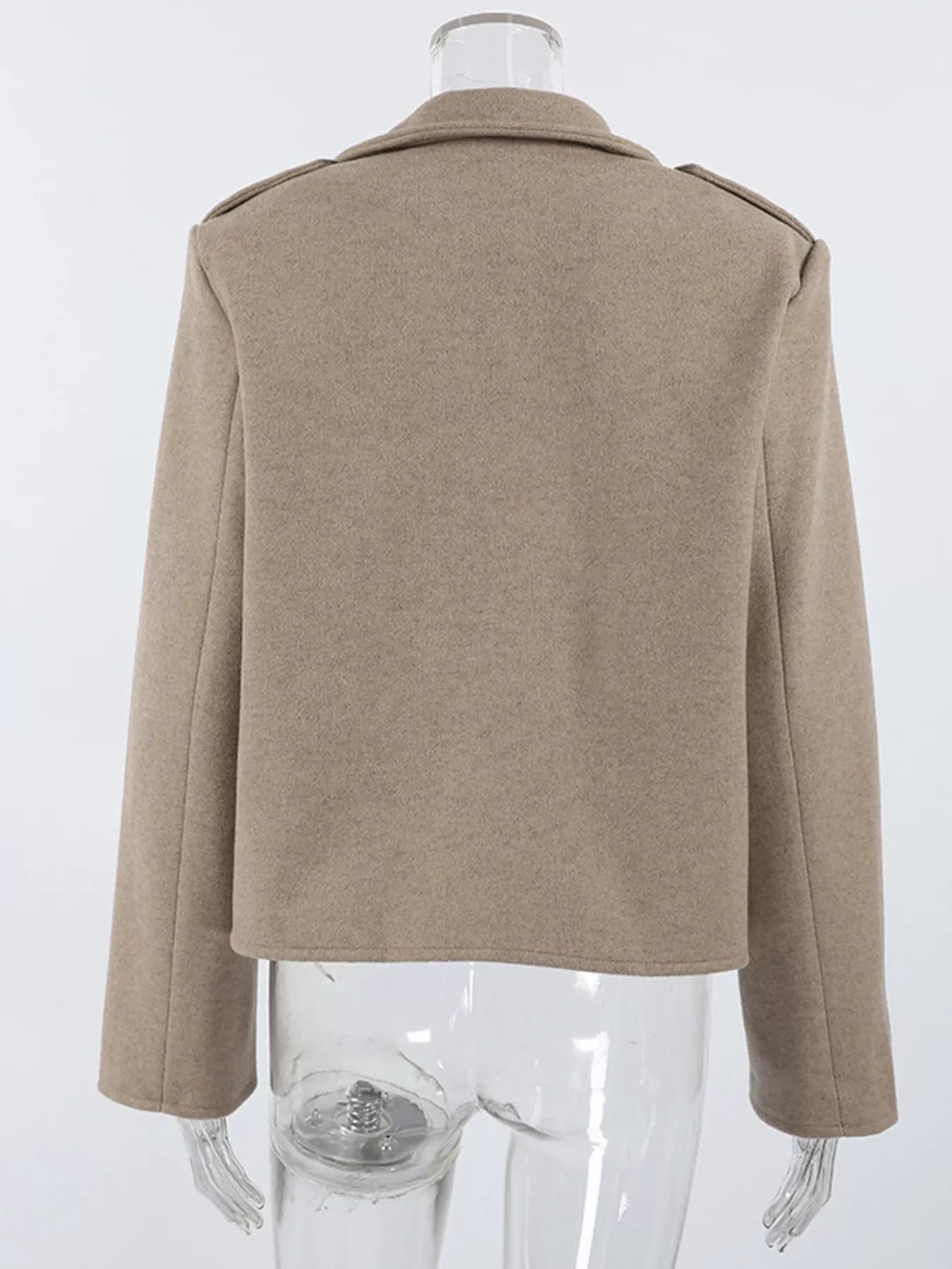 Trendsi Lapel Collar Cropped Outerwear -