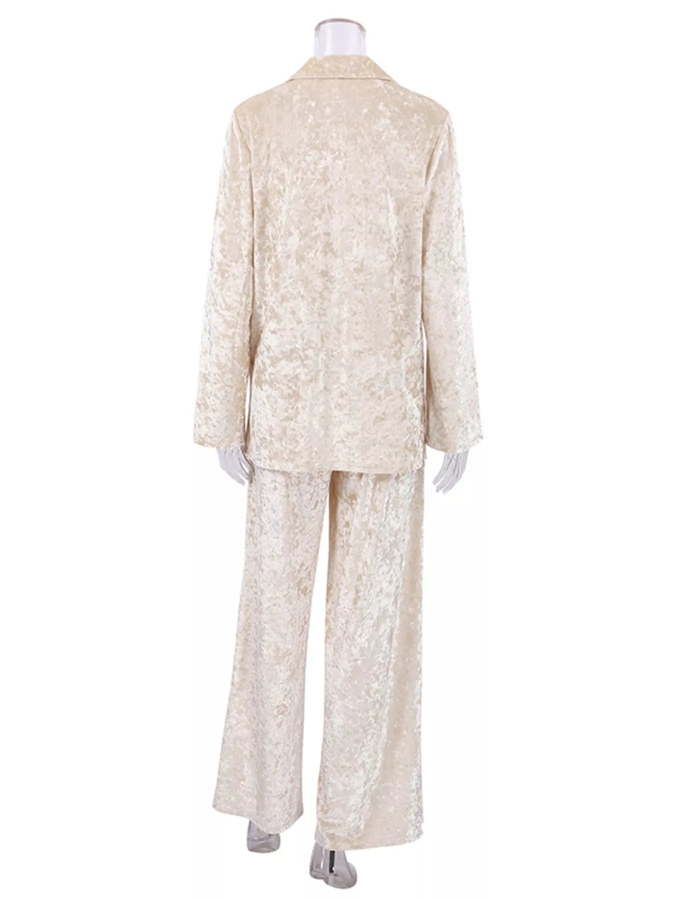 Trendsi Velvet Long Sleeve Top and Pants Lounge Set -