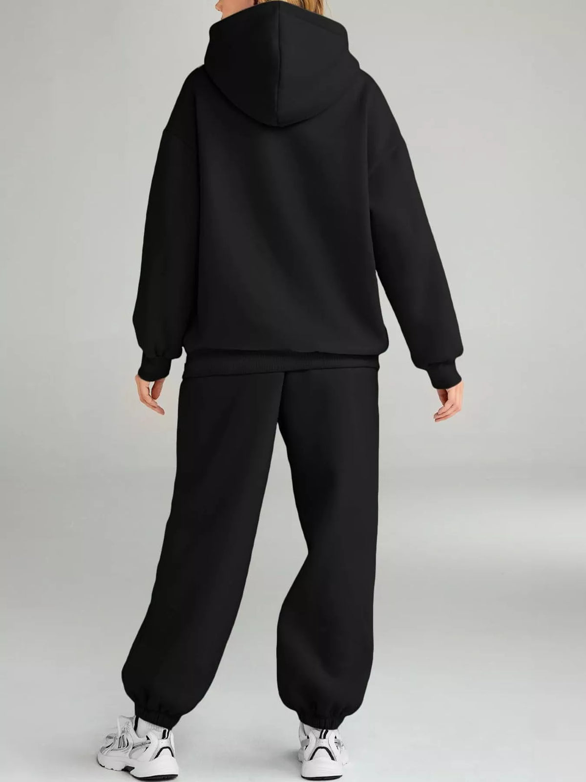 Kangaroo Pocket Hoodie and Joggers Set — back view