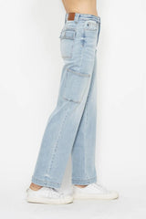 Trendsi Judy Blue Full Size High Waist Straight Cargo Jeans -
