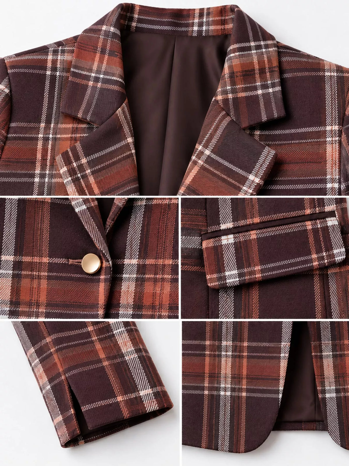 Collared long sleeve blazer, construction and design details