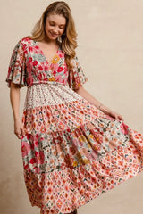 Trendsi BiBi Floral Print Mix and Match Midi Dress - Dresses