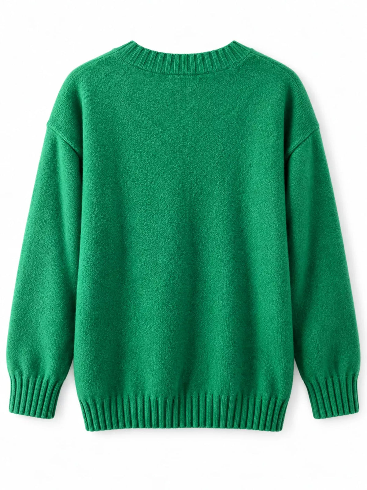 V-neck sweater, green back