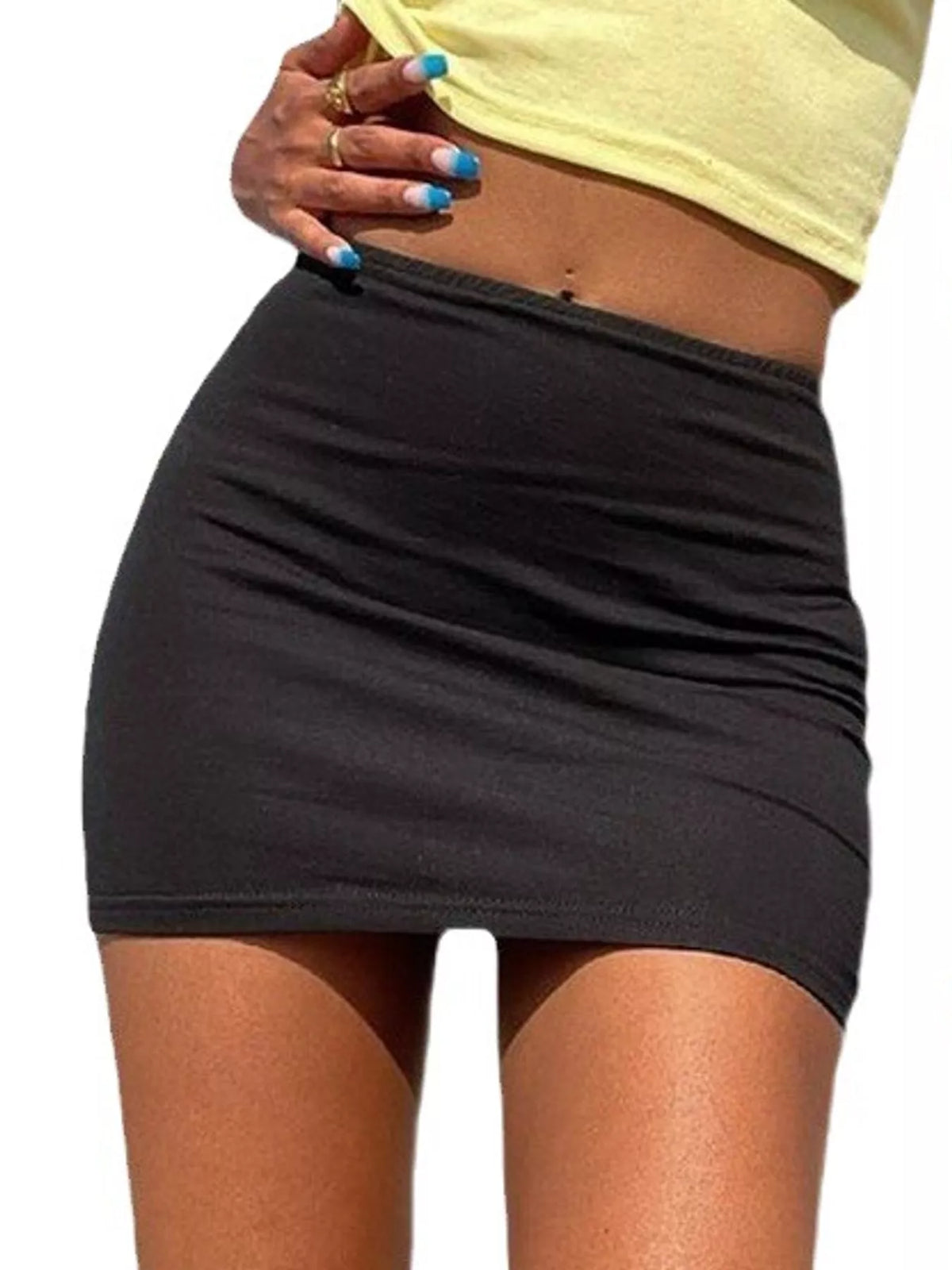 Ruched Bodycon Mini Skirt — front view