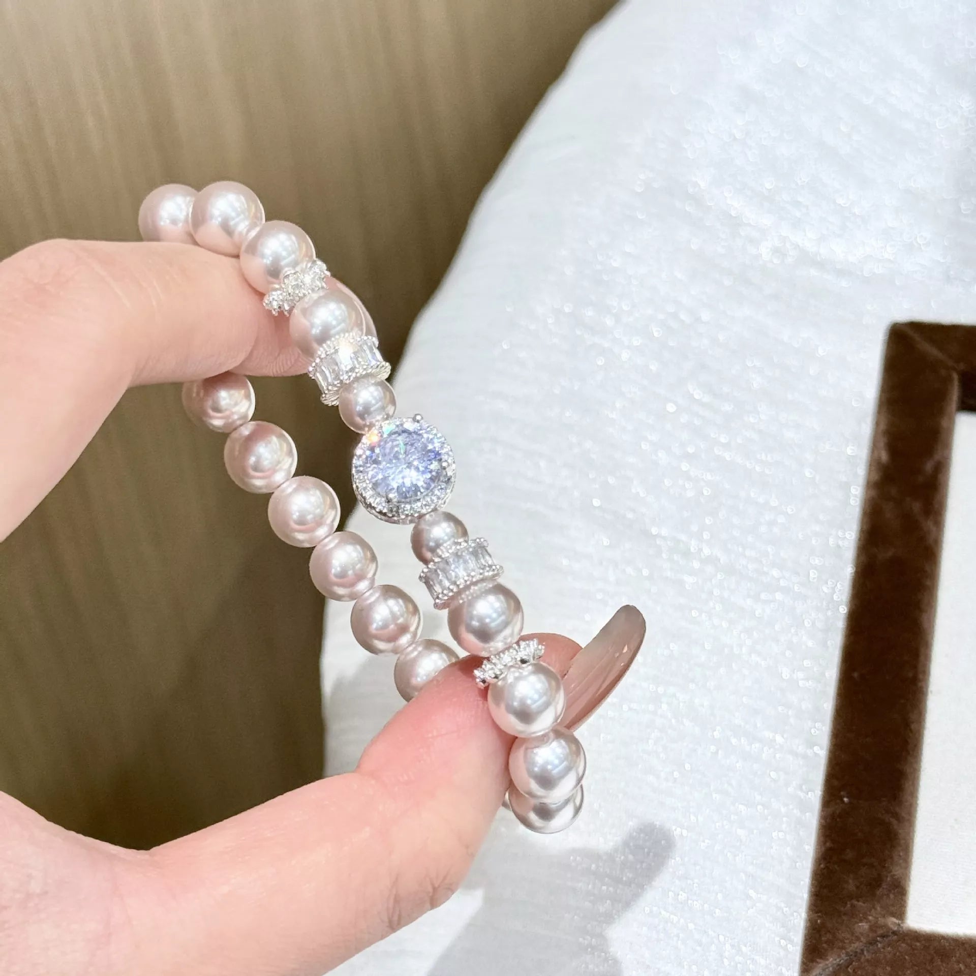 Trendsi Pearl Zircon Bracelet -