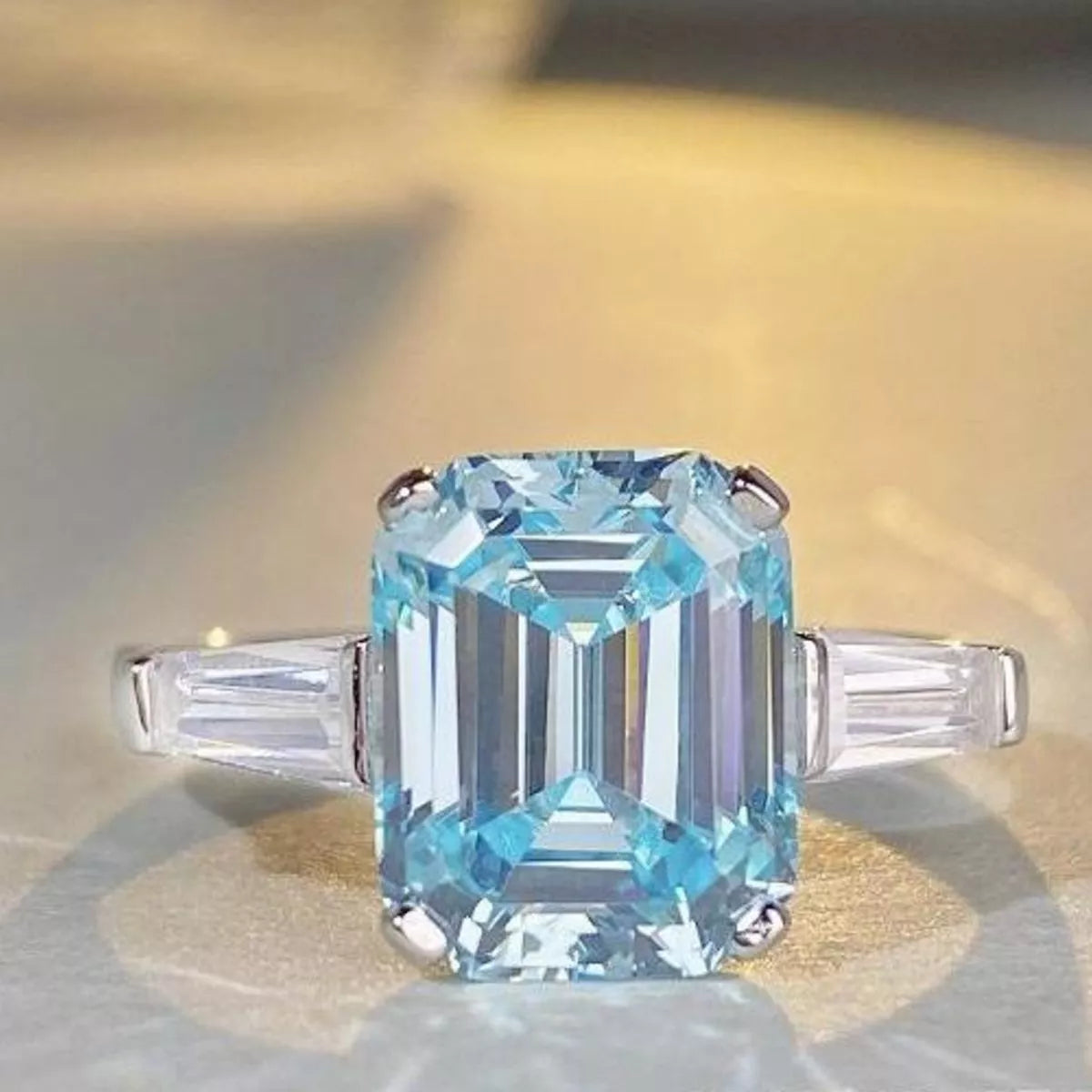 Trendsi 925 Sterling Silver Zircon Geometric Ring -