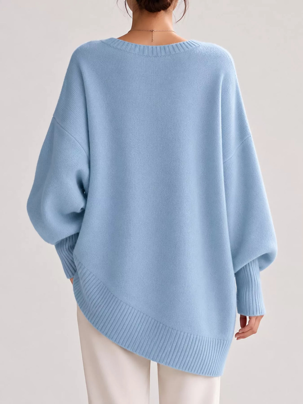 Batwing sweater, light blue back