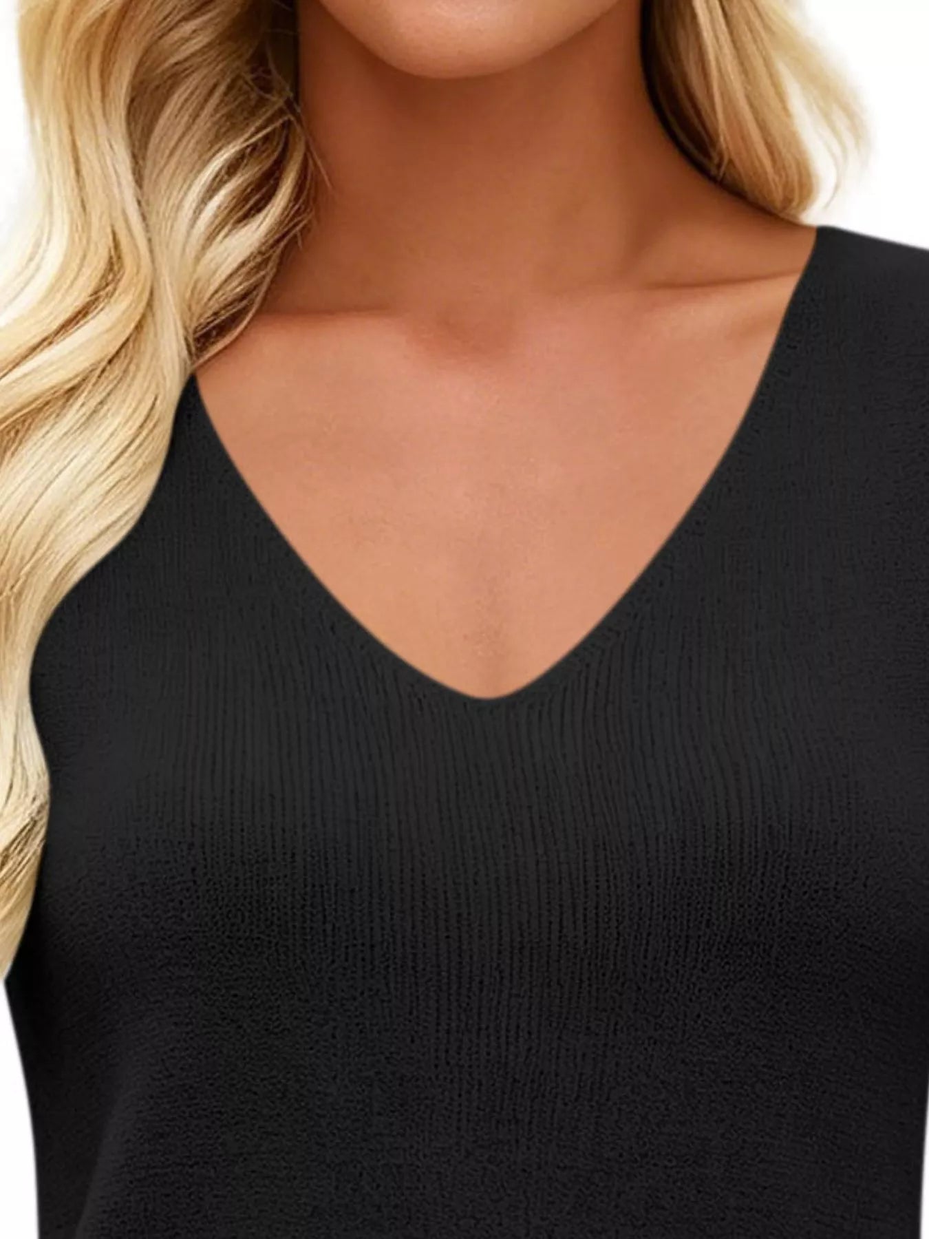 Trendsi V-Neck Ribbed Knit Tank Top -