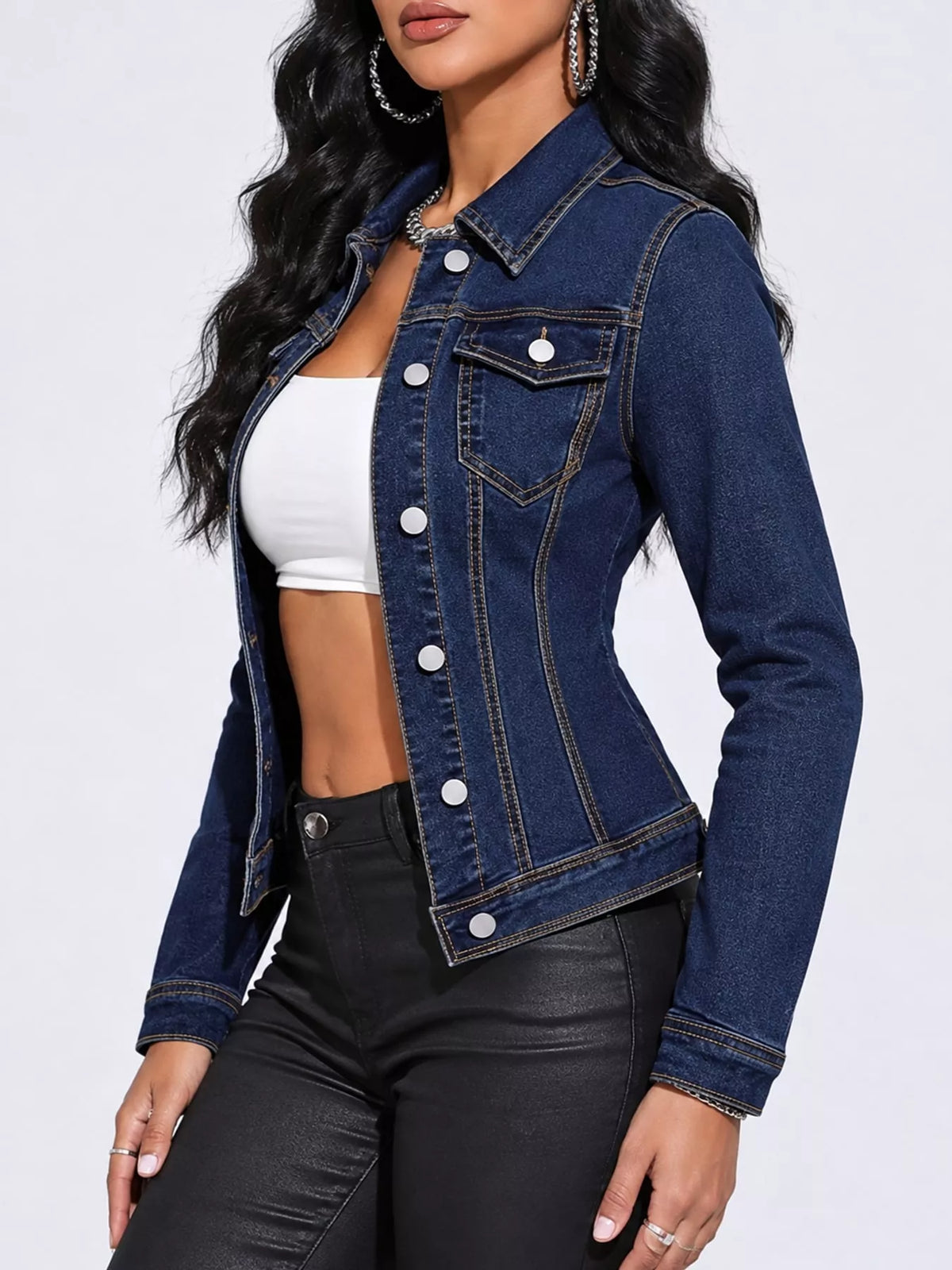 Denim jacket, dark blue side
